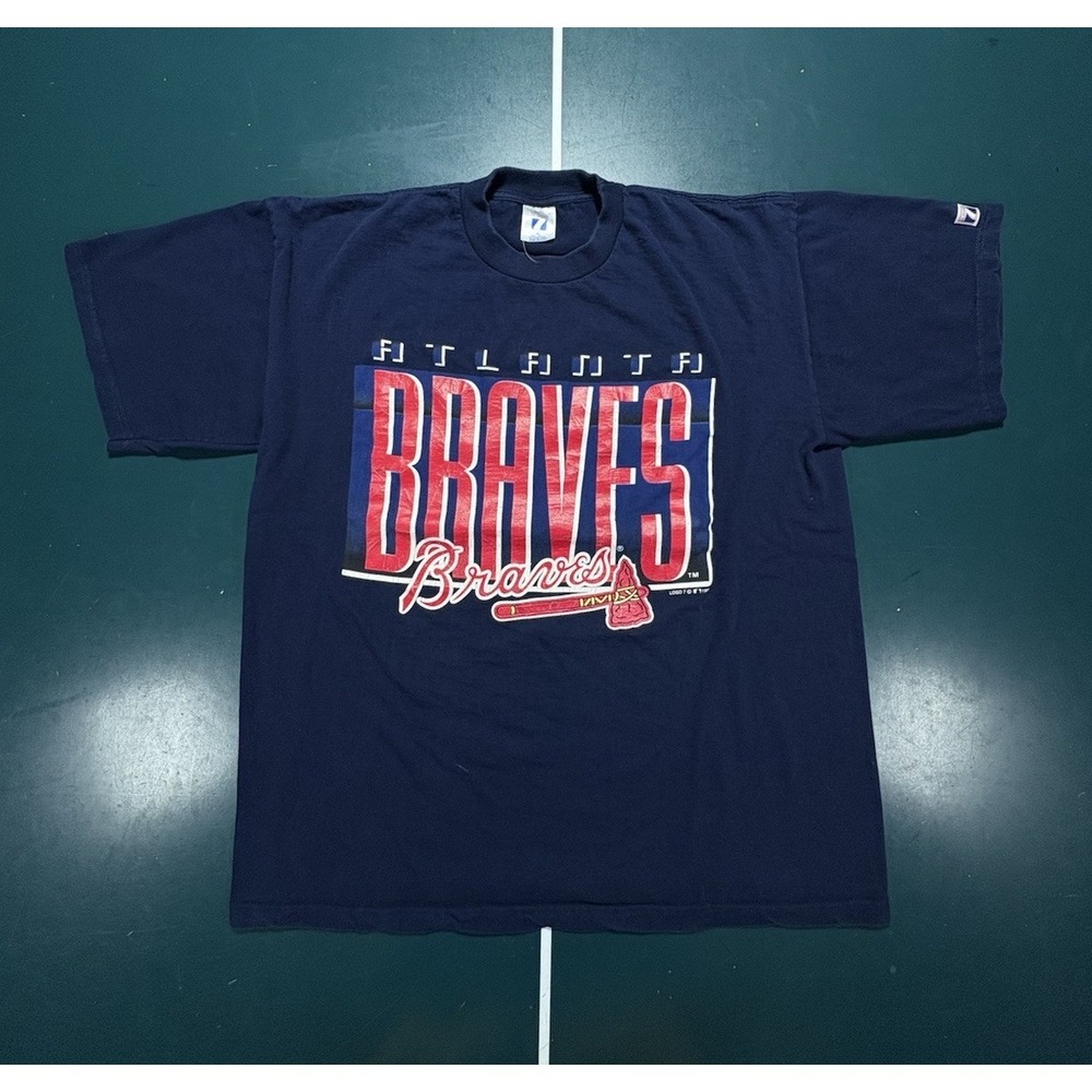 Vintage Atlanta Braves Logo 7 T Shirt Men's XL 1993 MLB Baseball Spell‎ Out USA